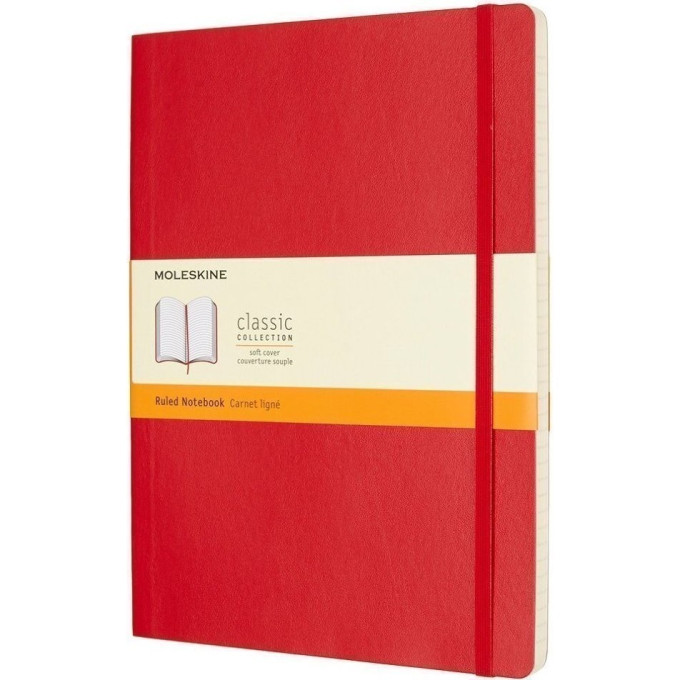 Блокнот MOLESKINE CLASSIC SOFT XLARGE, нелинованный, красный QP623F2